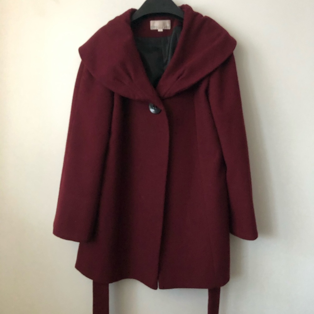 Cleo Petite Burgundy Dress Coat